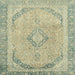 Square Abstract Khaki Green Modern Rug, abs2870