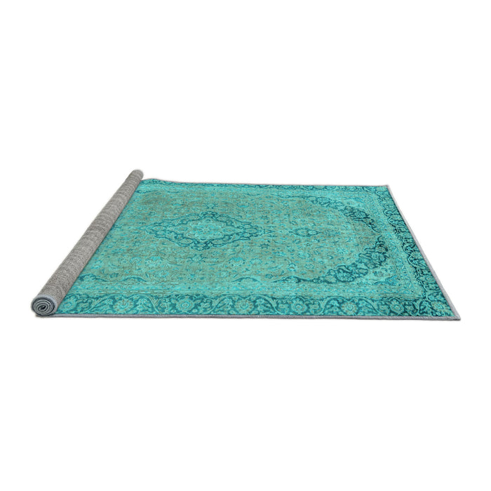 Sideview of Machine Washable Abstract Light Blue Modern Rug, wshabs2870lblu