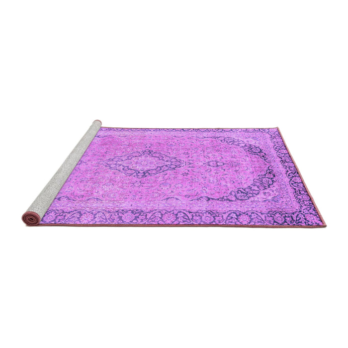 Sideview of Machine Washable Abstract Purple Modern Area Rugs, wshabs2870pur