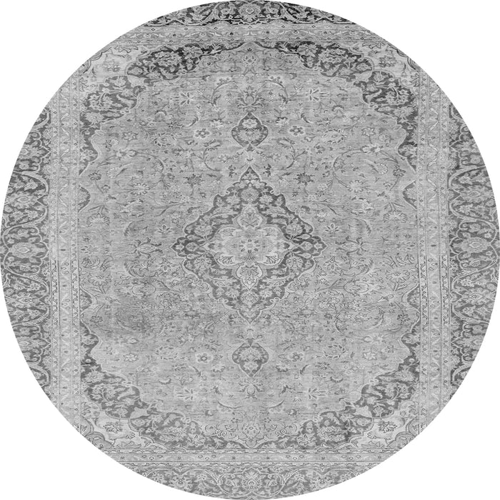 Round Abstract Gray Modern Rug, abs2870gry