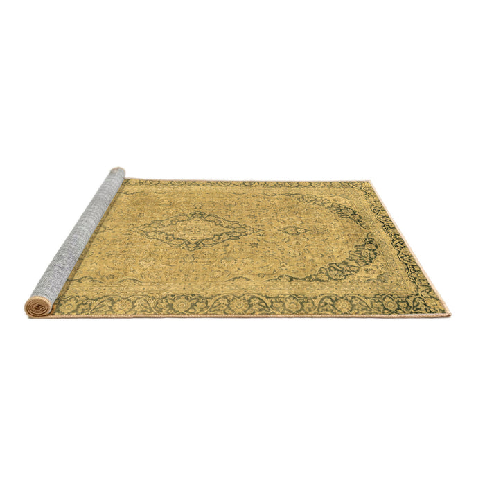Sideview of Machine Washable Abstract Brown Modern Rug, wshabs2870brn