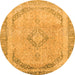 Round Abstract Orange Modern Rug, abs2870org