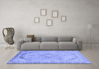 Machine Washable Abstract Blue Modern Rug, wshabs2870blu