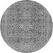 Round Abstract Gray Modern Rug, abs2871gry