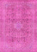 Machine Washable Abstract Pink Modern Rug, wshabs2871pnk