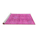 Sideview of Machine Washable Abstract Pink Modern Rug, wshabs2871pnk