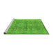 Sideview of Machine Washable Abstract Green Modern Area Rugs, wshabs2871grn