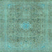 Square Machine Washable Abstract Light Blue Modern Rug, wshabs2871lblu