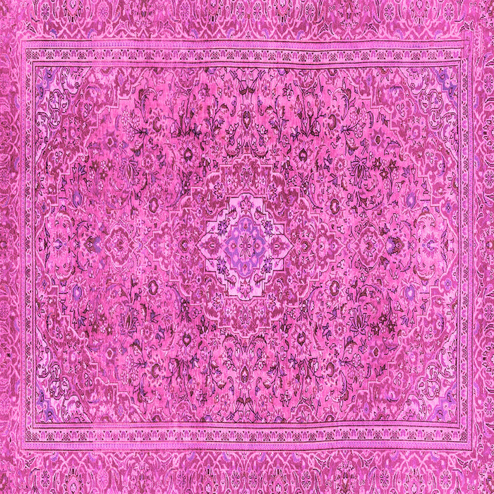 Square Machine Washable Abstract Pink Modern Rug, wshabs2871pnk