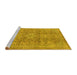 Sideview of Machine Washable Abstract Yellow Modern Rug, wshabs2871yw