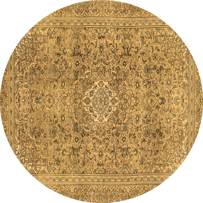 Round Abstract Brown Modern Rug, abs2871brn