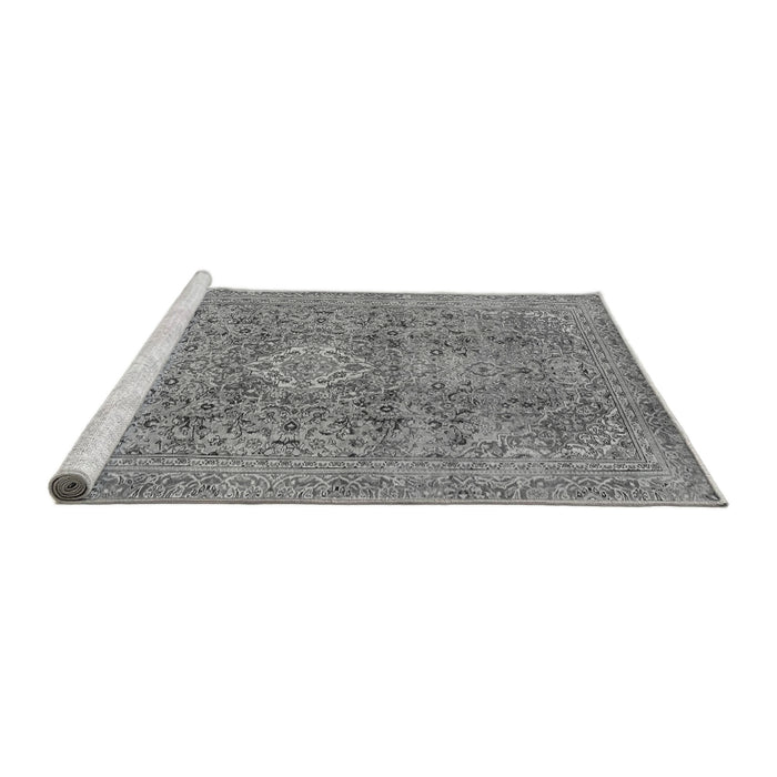 Sideview of Machine Washable Abstract Gray Modern Rug, wshabs2871gry