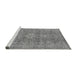 Sideview of Machine Washable Abstract Gray Modern Rug, wshabs2871gry