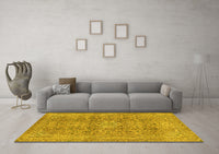 Machine Washable Abstract Yellow Modern Rug, wshabs2871yw