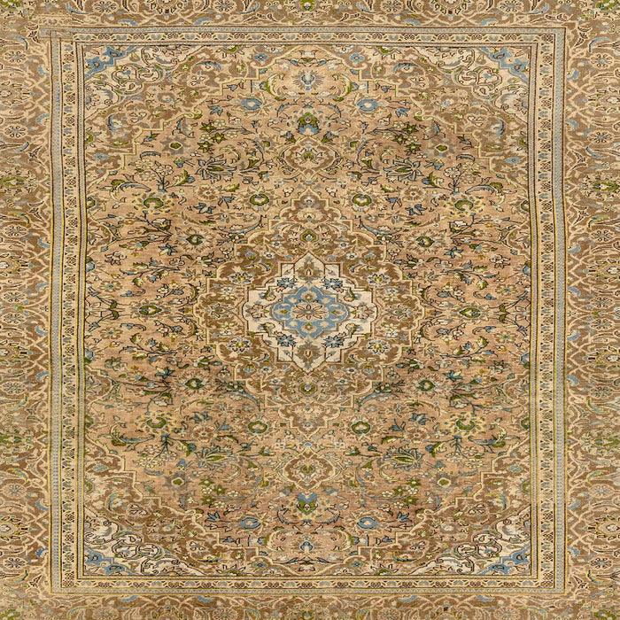 Square Abstract Light Brown Modern Rug, abs2871