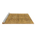 Sideview of Machine Washable Abstract Brown Modern Rug, wshabs2871brn