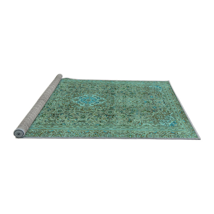 Sideview of Machine Washable Abstract Light Blue Modern Rug, wshabs2871lblu