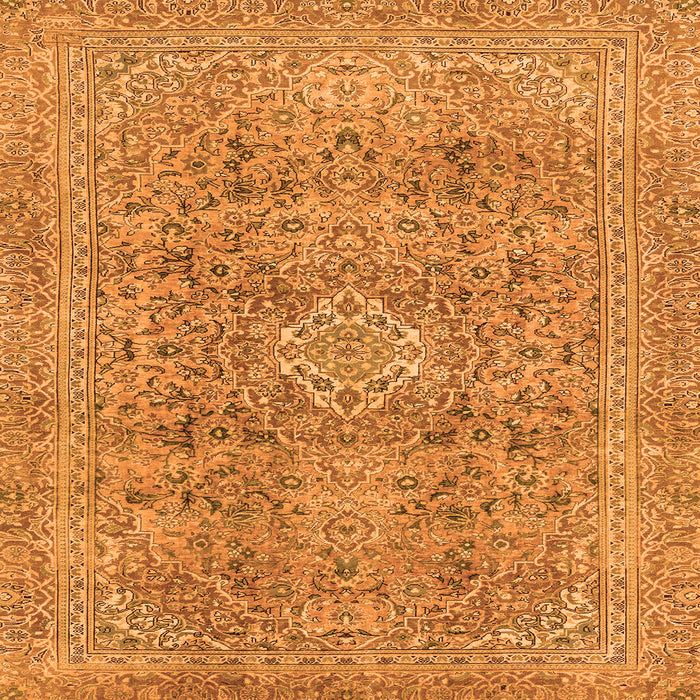 Square Abstract Orange Modern Rug, abs2871org