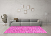 Machine Washable Abstract Pink Modern Rug, wshabs2872pnk