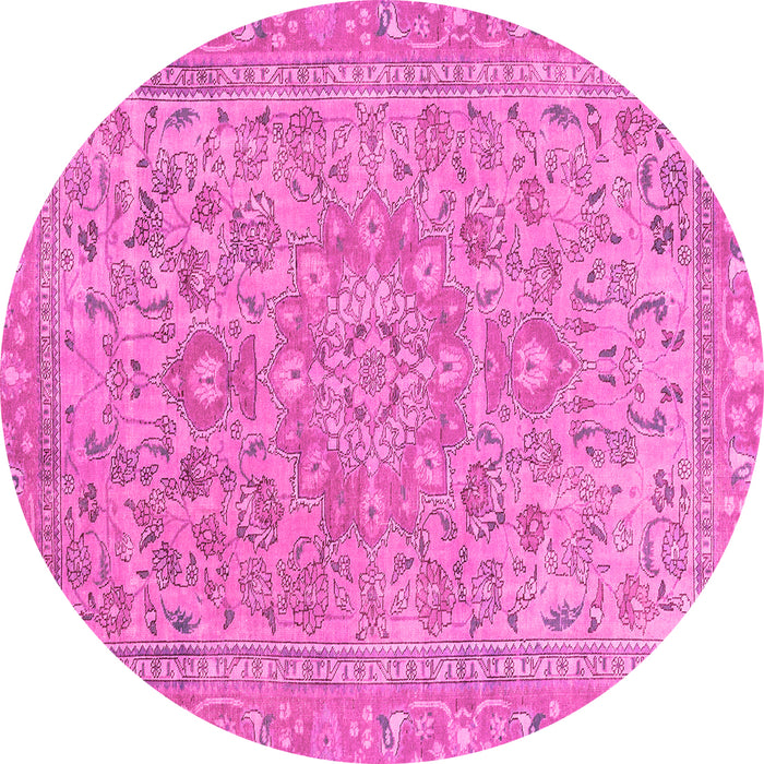 Round Abstract Pink Modern Rug, abs2872pnk