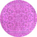 Round Machine Washable Abstract Purple Modern Area Rugs, wshabs2872pur