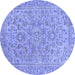 Round Abstract Blue Modern Rug, abs2872blu