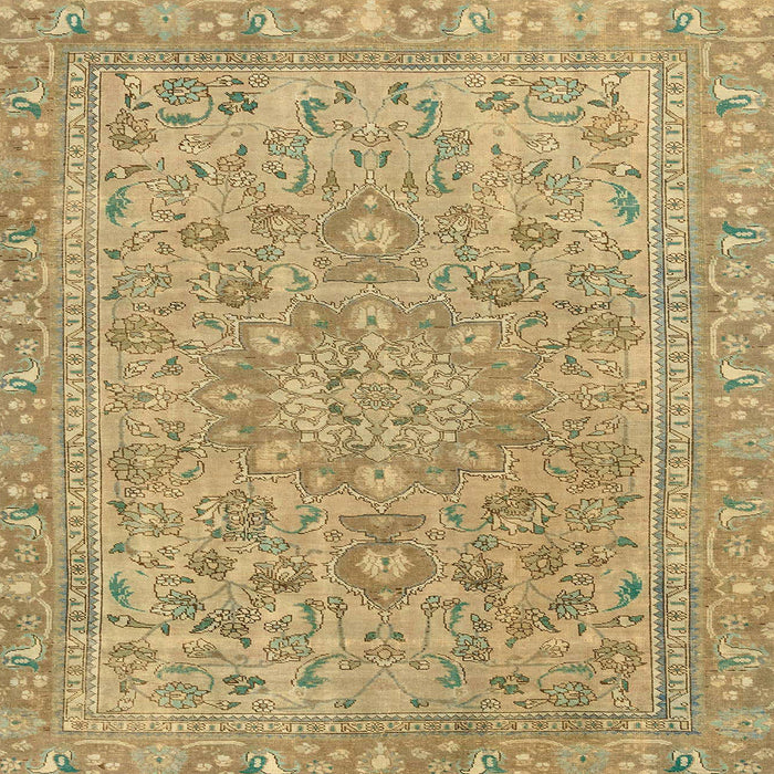 Square Abstract Metallic Gold Modern Rug, abs2872