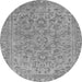 Round Machine Washable Abstract Gray Modern Rug, wshabs2872gry