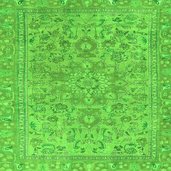 Square Abstract Green Modern Rug, abs2872grn