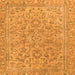 Square Machine Washable Abstract Orange Modern Area Rugs, wshabs2872org