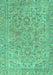 Machine Washable Abstract Turquoise Modern Area Rugs, wshabs2872turq