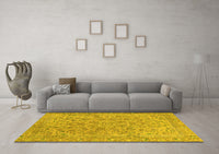 Machine Washable Abstract Yellow Modern Rug, wshabs2872yw