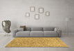 Machine Washable Abstract Brown Modern Rug in a Living Room,, wshabs2872brn