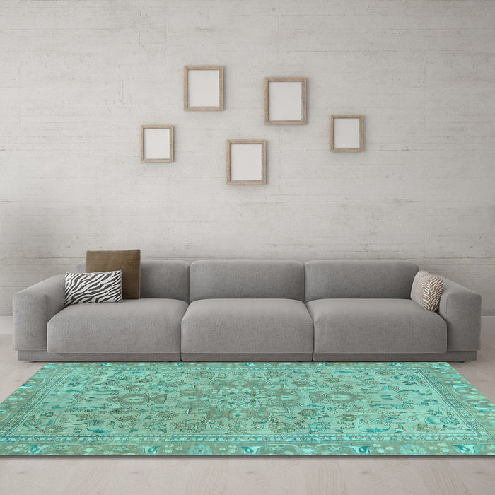 Machine Washable Abstract Light Blue Modern Rug in a Living Room, wshabs2872lblu