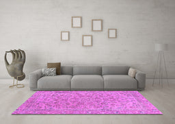 Machine Washable Abstract Purple Modern Area Rugs in a Living Room, wshabs2872pur
