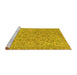 Sideview of Machine Washable Abstract Yellow Modern Rug, wshabs2872yw