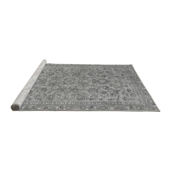 Sideview of Machine Washable Abstract Gray Modern Rug, wshabs2872gry