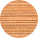 Round Abstract Orange Modern Rug, abs2873org