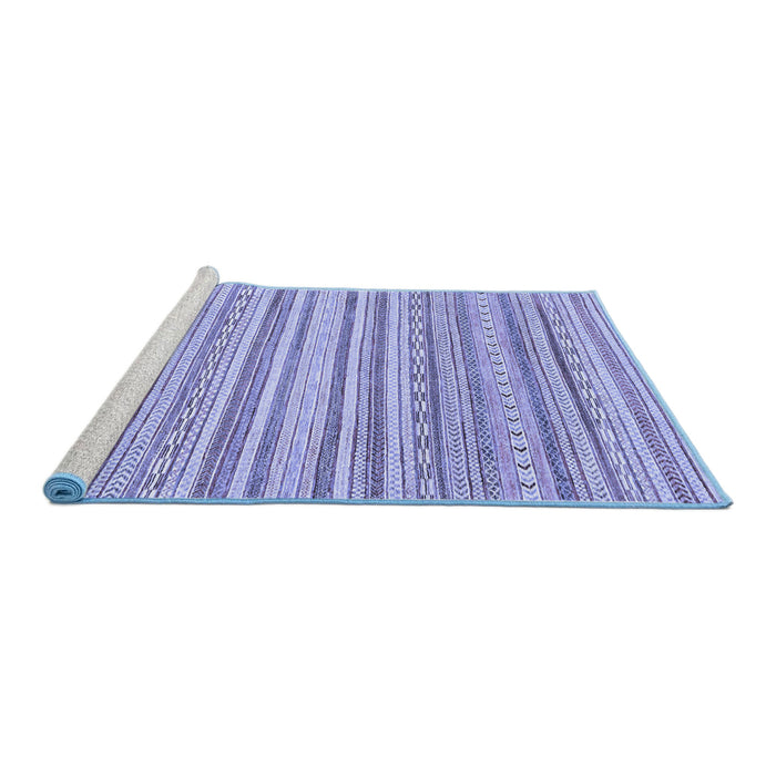Sideview of Machine Washable Abstract Blue Modern Rug, wshabs2873blu