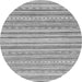 Round Machine Washable Abstract Gray Modern Rug, wshabs2873gry