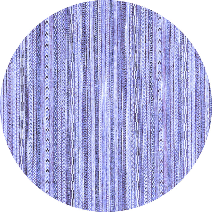 Round Machine Washable Abstract Blue Modern Rug, wshabs2873blu