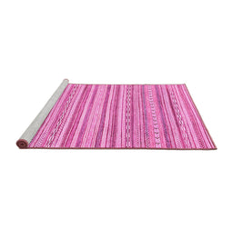 Sideview of Machine Washable Abstract Pink Modern Rug, wshabs2873pnk