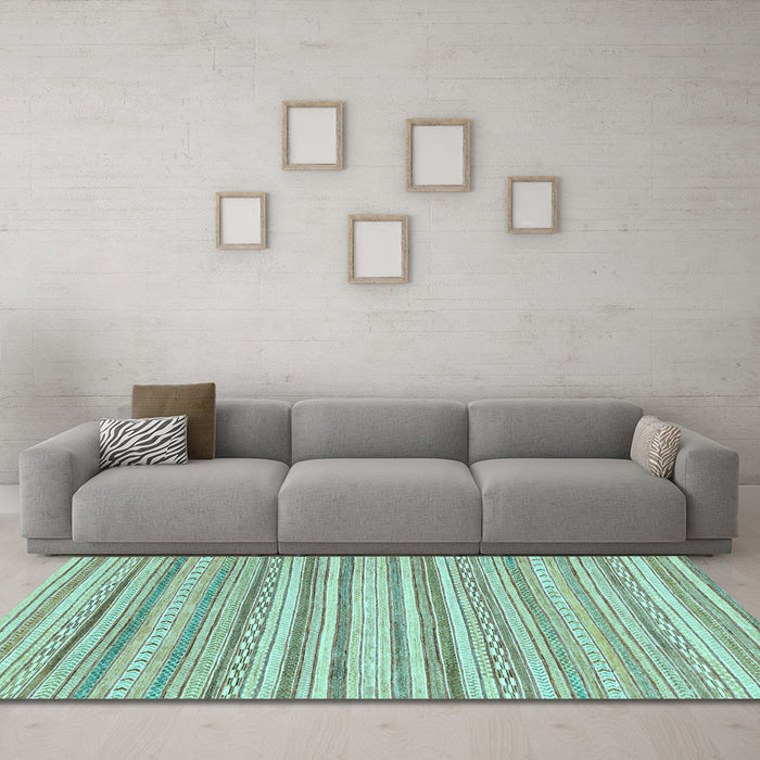 Machine Washable Abstract Light Blue Modern Rug in a Living Room, wshabs2873lblu