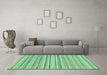 Machine Washable Abstract Turquoise Modern Area Rugs in a Living Room,, wshabs2873turq