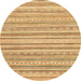 Round Abstract Chrome Gold Yellow Modern Rug, abs2873