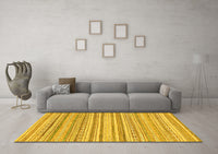 Machine Washable Abstract Yellow Modern Rug, wshabs2873yw