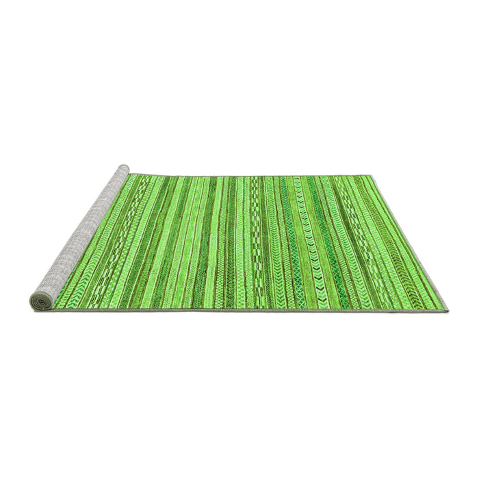 Sideview of Machine Washable Abstract Green Modern Area Rugs, wshabs2873grn