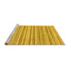 Sideview of Machine Washable Abstract Yellow Modern Rug, wshabs2873yw