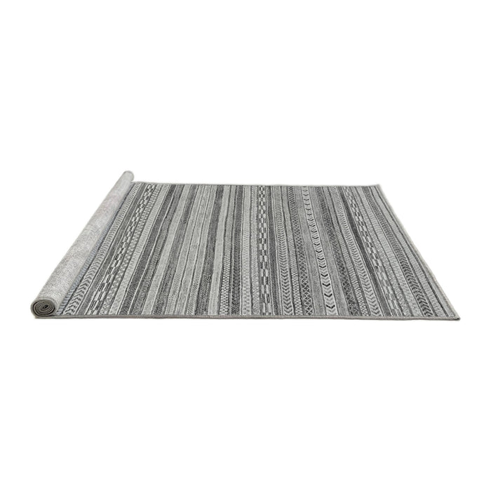 Sideview of Machine Washable Abstract Gray Modern Rug, wshabs2873gry