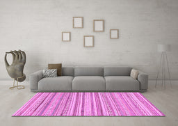 Machine Washable Abstract Purple Modern Area Rugs in a Living Room, wshabs2873pur